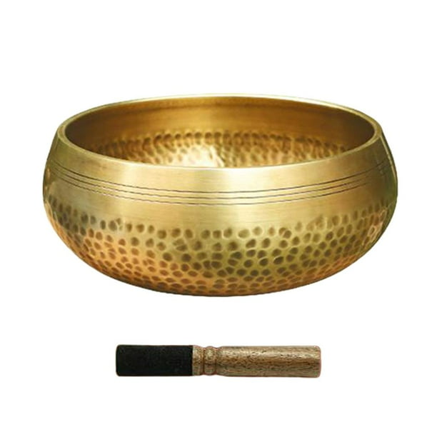 Cuenco tibetano martillado para meditación de chakras budistas con mazo para decoración del hogar kits de diámetro 8cm 2