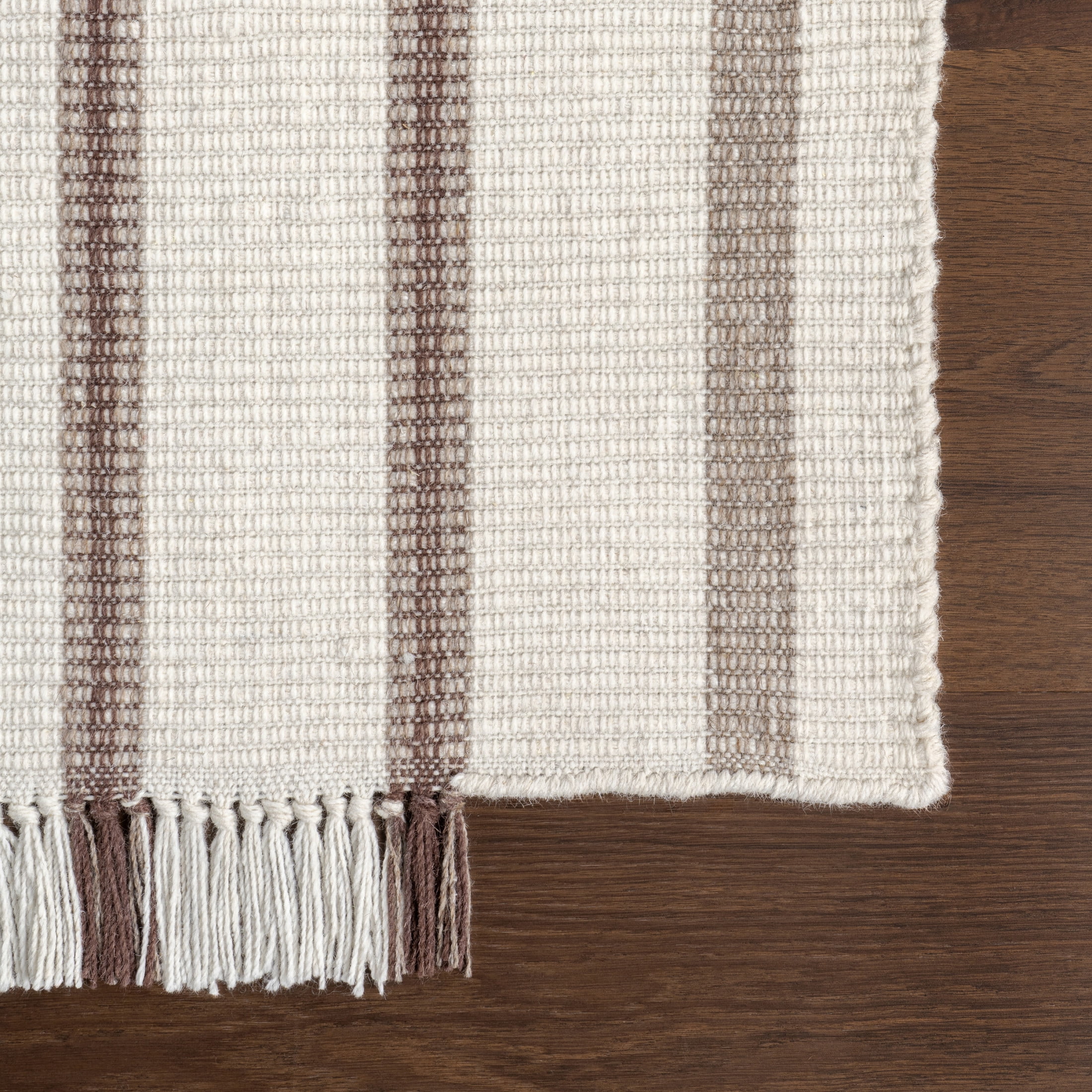 Rugs USA Toluca Striped Wool Area Rug, 2' 6" x 8', Runner, Toluca Ivory