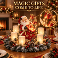 thumbnail image 3 of Christmas Lighted Centerpiece with Flameless Candle Glow, Indoor Christmas Table Centerpiece, Outdoor Solar Lights for Yard, 3 of 8