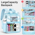 thumbnail image 5 of KOITHOT Clear Backpacks Large Heavy Duty PVC Waterproof Transparent Bookbag for School Adult Work, Blue, 5 of 7