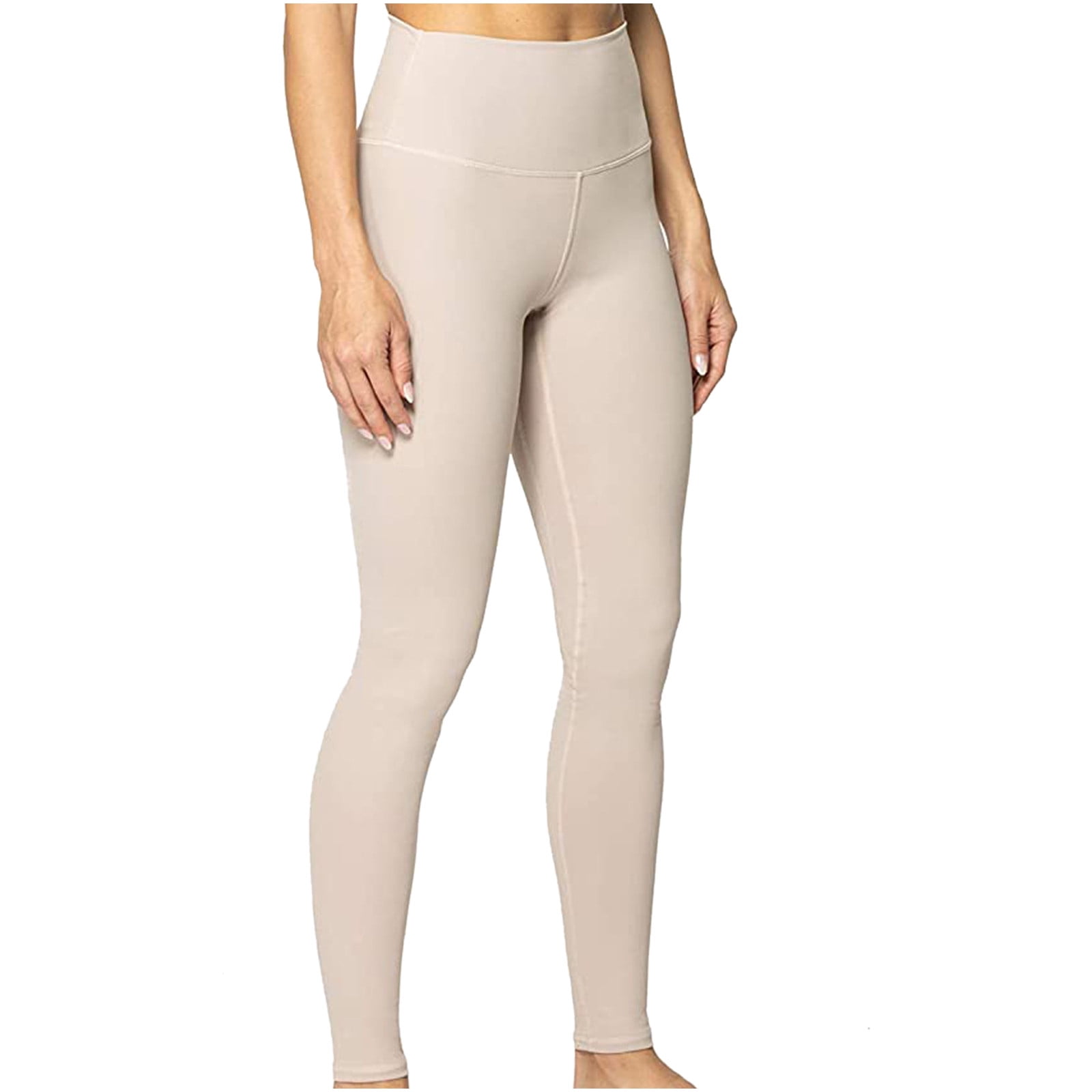 Jialili Women's High Waist Solid Color Tight Fitness Yoga Pants Nude Hidden Yoga  Pants Beige S - Walmart.com