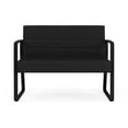 thumbnail image 2 of Waterfall Reception Waiting Room Sled Base Loveseat / Black Steel / Black, 2 of 5