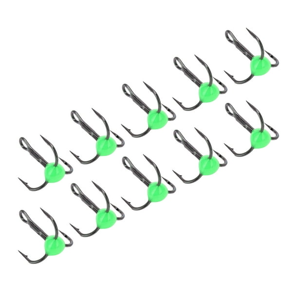 Fishing Hooks Kit, Reliable Treble Fishing Hooks Size 10 Bright Color For  Bass Orange And Yellow,Red,Yellow,Blue,Green 