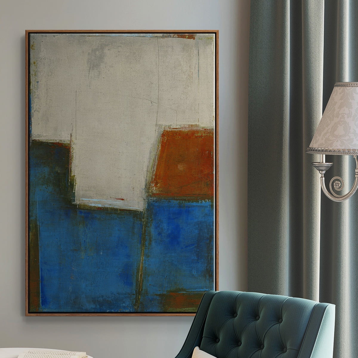 Comple x Thought Framed Premium Gallery Wrapped Canvas - Ready to Hang - 27 x 41 - Walnut Floating Frame
