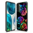 thumbnail image 3 of MUNDAZE Motorola Moto G Stylus 2021 Colorful Neon Rainbow Glow Roses Double Layer Phone Case Cover, 3 of 6