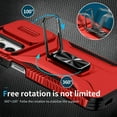 thumbnail image 4 of Dteck for Samsung Galaxy A14 5G with Camera Cover & Kickstand, Heavy Duty Military Grade Shockproof Rugged Slide Lens Protection 360 Rotate Ring Stand, Impact-Resistant Protective Bumper, red, 4 of 8