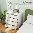 thumbnail image 4 of HOMCOM 4 Drawer Dresser for Bedroom, Fluted Chest of Drawers, White, 4 of 8