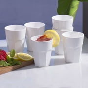Cupture The Small Cup Plastic Tumblers, 12 oz, 6-Pack (White) by Cupture