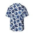 thumbnail image 4 of Goofa Blue Ink Flowers Printed Men's Casual Short-sleeved Shirt,Lightweight Breathable Button-down,Summer Casual men's top,Versatile Fashion shirt-Large, 4 of 7