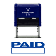 Vivid Stamp Basic PAID Self Inking Rubber Stamp (Blue Ink) - Large