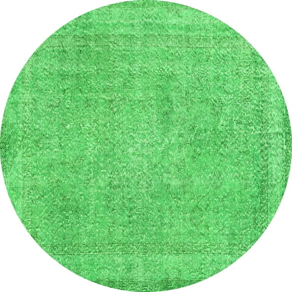 Ahgly Company Indoor Round Persian Green Traditional Area Rugs, 4' Round