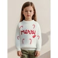 thumbnail image 4 of Miaouyo 0-4T Toddler Baby Boys Girls Fall Sweaters Long Sleeve Round Neck Cany Cane Letter Embroidery Tops, 4 of 9