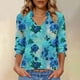 thumbnail image 1 of TaTaai Womens 3/4 Sleeve V Neck Tees Summer 2026 Printed Loose Fit Blouses Casual Fashion T Shirts Soft Polyester Spandex Daily Travel Tops Gift, 1 of 6