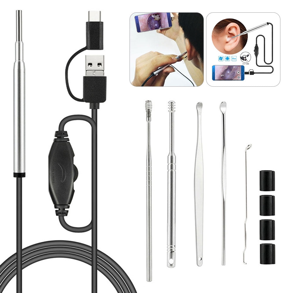 2in1 Ear Cleaner USB Endoscope 5.5mm Visual Earwax Clean Tool Camera 0.3MP W# 