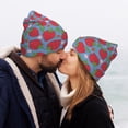 thumbnail image 5 of Lsque Hand Drawn Strawberry Pattern Knitted Beanie, Unisex Winter Hat, Knit Hat Winter Beanies Thick Fisherman Beanies Cuffed Plain Skull Caps, 5 of 6
