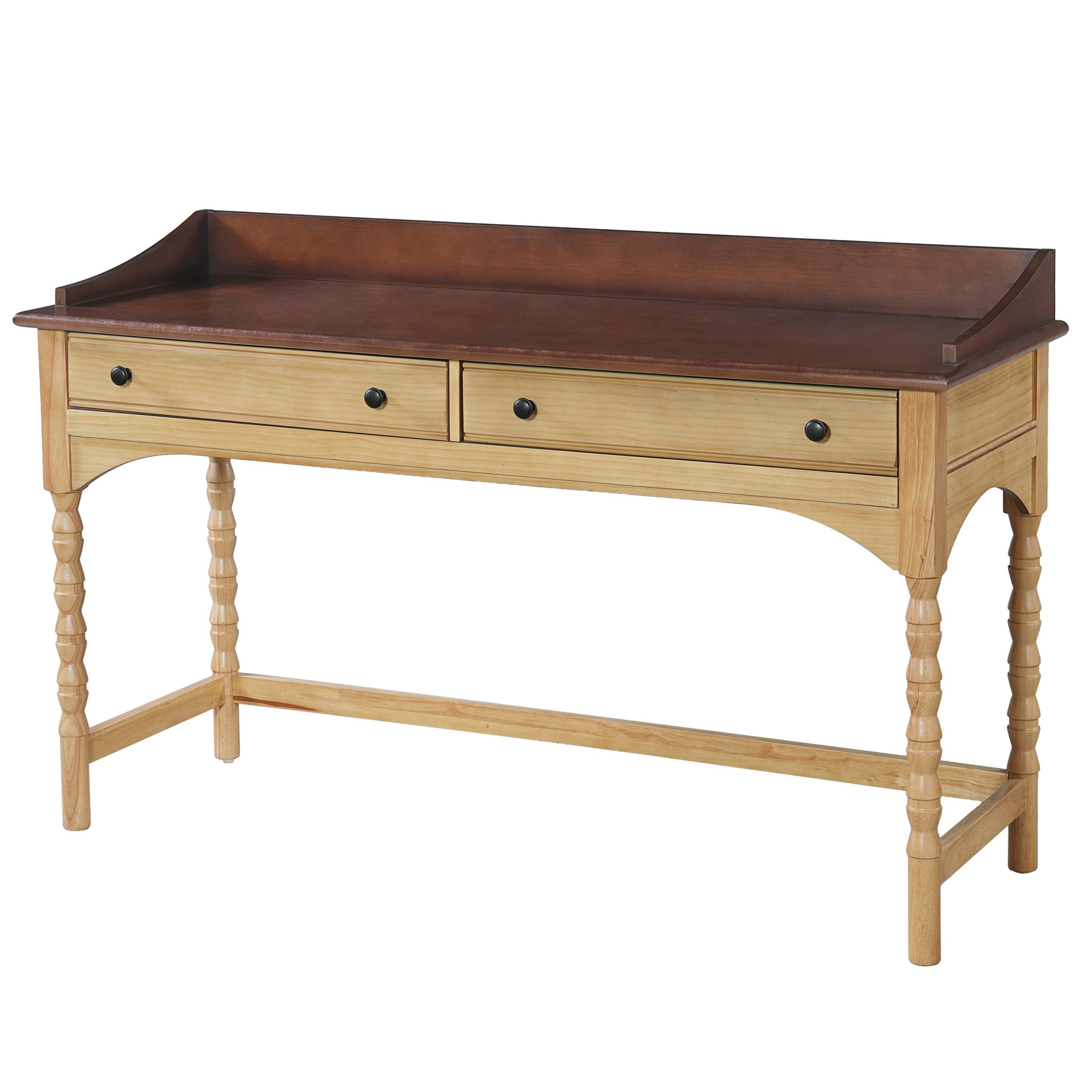 Christopher Knight Home 54" Vintage Writing Desk with 2 Drawers, Wood Vanity Console Table, Brown+Natural