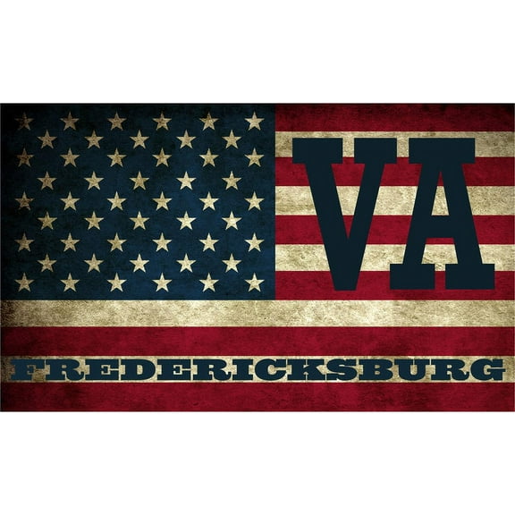 Fredericksburg VA Virginia Fredericksburg County Vintage US Flag Decal Bumper Sticker 3M Vinyl 3" x 5"