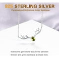 thumbnail image 5 of 925 Sterling Silver Butterfly Necklace/Antler Deer Necklace,Adjustable Silver Birthstone Necklace for Women,Birthstone Jewelry Gift for Her, 5 of 17