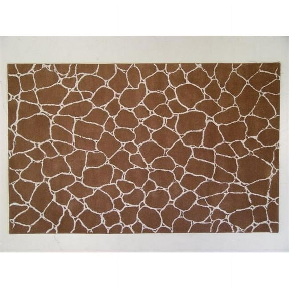 LS-IT 106 5 x 8 ft. Intrigue 100 Percent Long Fiber Wool Hand Crafted Rug, Brown & Sky