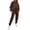 Brown, variant on Lounge Sets for Women 2 Piece Travel Vacation Outfits Fall Sweatsuit Tracksuit Dark Blue XXL