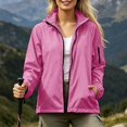 thumbnail image 7 of Waterproof Rain Jacket Women Hooded Zip Up Windbreaker Outdoor Coat Hiking Travel Lightweight Jacket, S, 7 of 7
