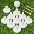 thumbnail image 1 of 10 Set Golf Rubber Tee Holder Set for Driving Range Golf Practice Mat Indoor Outdoor Size 1.5 Inch (10 Golf Rubber Tee Holders, 10 Bamboo Tees), 1 of 7