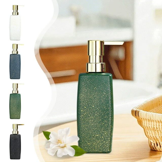 Fufafayo under $5 Hand Sanitizer Bottle, Refillable Glass Dispenser, Bathroom Lotion Bottle, Toilet Set Refill Container, Press Pump Soap Bottle for Kitchen