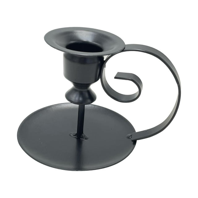 Candelabros de metal con forma de pilar para bodas, decoración del hogar, velas de té, fiestas, regalos de hierro, arte C Negro