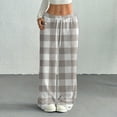 thumbnail image 2 of Hearthz Flannel Fuzzy Pajama Pants Plaid Fuzzy Fleece Cozy Elastic Waist Wide Leg Sleep Pants with Pockets Fall Winter Warm Pj Soft Sleep Bottoms, 2 of 6