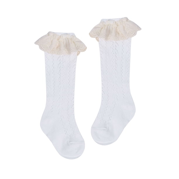 SAYOO Calcetines de encaje de princesa para niños y niñas, calcetines de algodón finos y dulces calados de color sólido para 1-5 años SAYOO casual