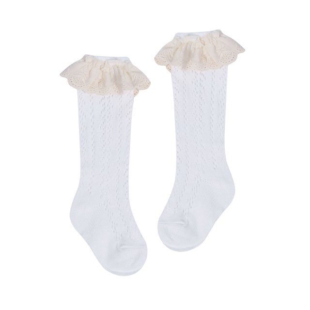 SAYOO Calcetines de encaje de princesa para niños y niñas, calcetines de algodón finos y dulces calados de color sólido para 1-5 años SAYOO casual