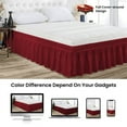 thumbnail image 5 of CCNY 18" Inch Drop Wrap Around Bed Skirt Texas King Size 100% Microfiber Made Burgundy Color, 5 of 6