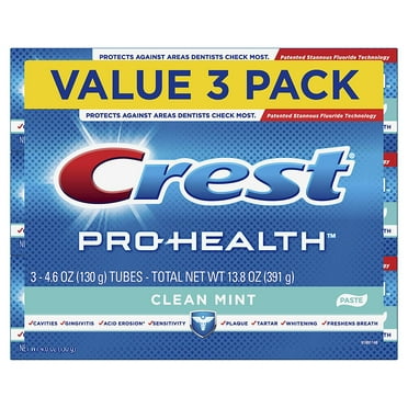 Crest Pro Health Smooth Formula Toothpaste, Clean Mint, 4.6 oz, 3 Pk