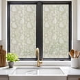 Abstract Paisley Window Privacy Film, Floral Leaves Yellow Background ...
