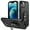Black, variant on TECH CIRCLE Multifunctional Case for iPhone 15 (2023) 6.1", [Built-in Kickstand & Phone Ring Holder] [Compatible with Magnetic Charger] Lightweight Shockproof Rugged Cover Shell, Light Green