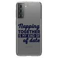 thumbnail image 1 of DistinctInk Clear Shockproof Hybrid Case for Galaxy S21+ PLUS 5G (6.7" Screen) - TPU Bumper Acrylic Back Tempered Glass Screen Protector - Napping Together is My Kind of Date, 1 of 2