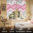 thumbnail image 5 of Pink Gray Swag Curtain Valance for Windows, Ombre Water Ripple Modern Abstract Geometric Window Treatments Short Swag Topper for Kitchen Windows Bathroom Bedroom, 36"x63", 5 of 8