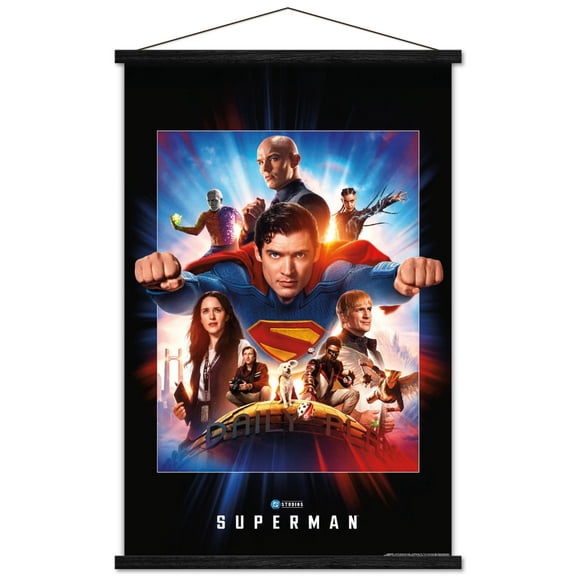 DC Studios Superman (2025) - Group One Sheet Wall Poster with Magnetic Frame, 22.375" x 34"