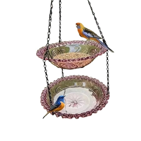 ABS Plastic Hanging Bird Water Container And Food owner For Backyard Garden Attracting Wild Birds