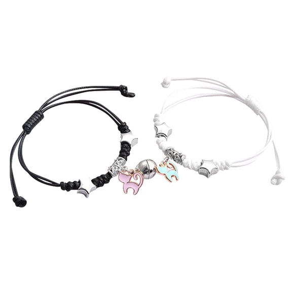 Deeceymbur Magnetic Attraction Couple Bracelet Set Adjustable Matching Love Bracelets for Him Her Anniversary Valentines Day Gift Symbolizing Connection Togetherness