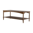 thumbnail image 5 of Hassch 2-Tier Rustic Coffee Table, 47 Inch Rectangle Center Table with Storage Shelf for Living Room, Easy Assembly, Brown, 5 of 9