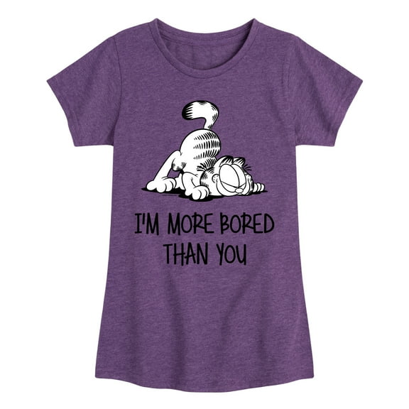 Garfield - More Bored Than You - Toddler And Youth Girls Short Sleeve Graphic T-Shirt