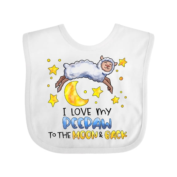 Inktastic I Love My Peepaw to the Moon and Back Cute Sheep Boys or Girls Baby Bib