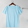 thumbnail image 2 of LNWUY (M-5XL) Plus Size Men's Lightweight Cotton T Shirt Basic Short Sleeve V Neck Plain Tee Top Tshirts Regular Big and Tall Light Blue XXXXXL, 2 of 4