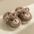 thumbnail image 2 of Girls Slippers Cozy Winter Slippers for Kids Toddler Cartoon Bear Design Soft Plush Indoor Slippers Non Kids Slippers Coffee 31, 2 of 3