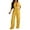 Yellow, variant on Lenpel Women's Jumpsuits Short Sleeve Collared Belted Wide Leg Pants Dressy Casual Rompers with Pockets