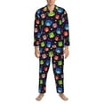 thumbnail image 3 of Balery Owls And Hearts Pattern Pajama Sets for Men Long Sleeve 2 Piece Sleepwear Loungewear Sets Soft PJ's with Pockets Long Sleeve Comfy Pj Sets-Large, 3 of 7