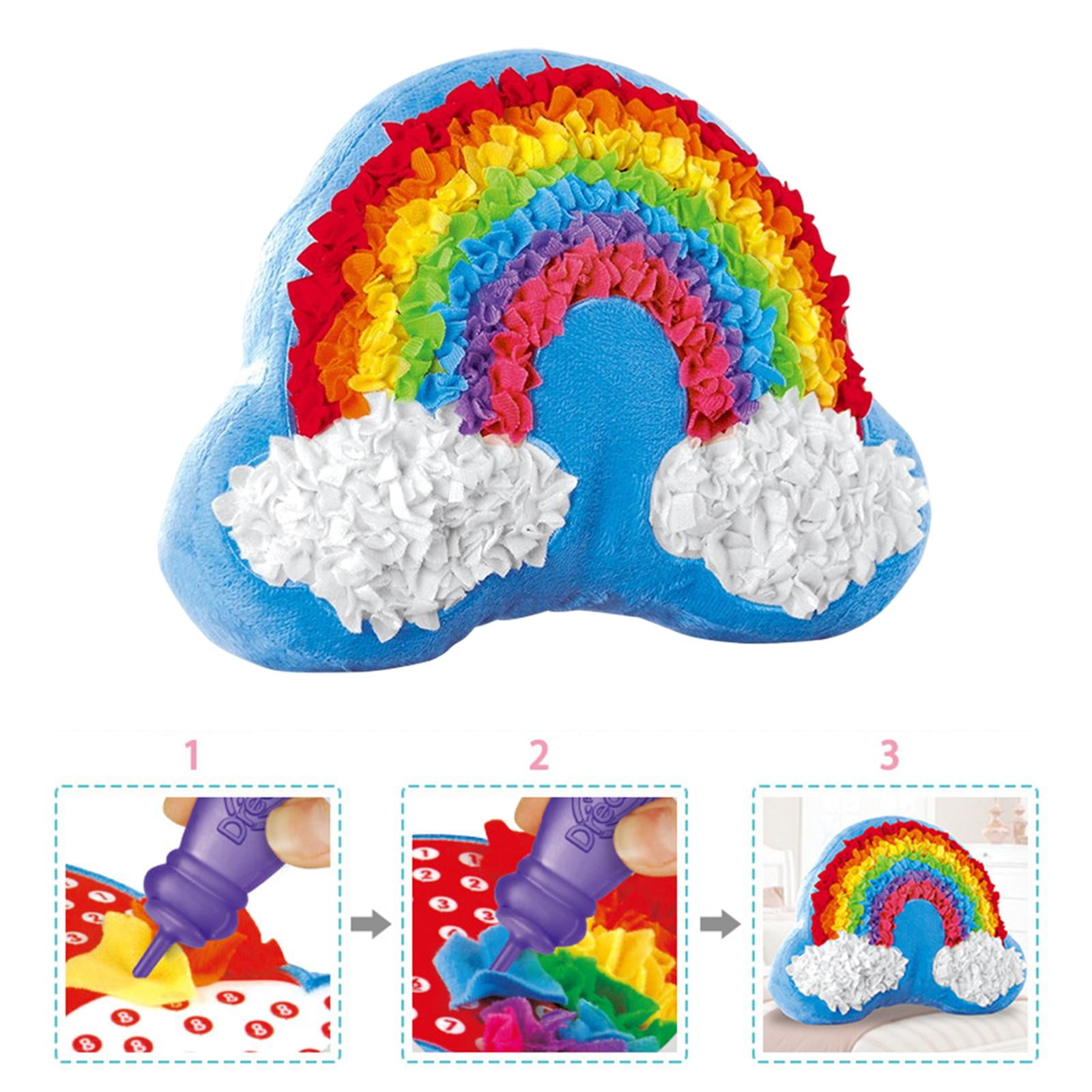 Funny Pillow DIY Kits Arts and Crafts Doll for Valentine Day Christmas Birthday Educational toys Decor , Rainbow Rainbow