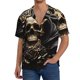 thumbnail image 1 of Fotbe Gold Rose Skull Camisa Estampada de Manga Corta para Hombre, Casual de Verano, Estilo Playero, Sin Arrugas-4X-Large, 1 of 5