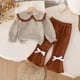 thumbnail image 1 of Cowsor Toddler Baby Girl Clothes Outfit Long Sleeve Blouse Shirt Top Flare Leggings Pants Two Piece Outfits Set, 1 of 7